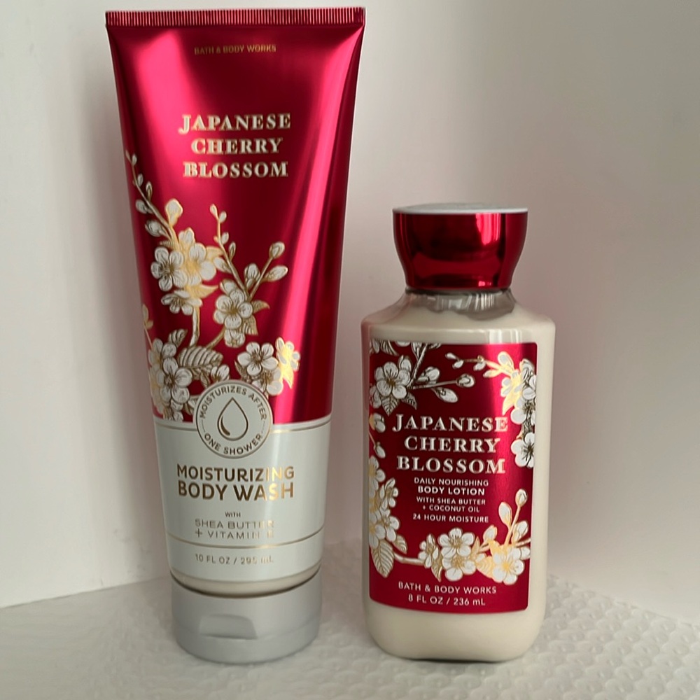 Bath & Body Works Japanese Moisturizing Body Wash and Body Lotion.